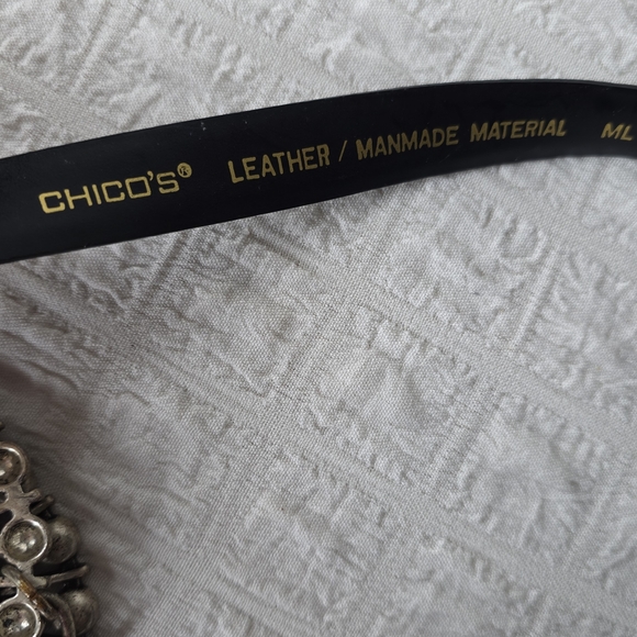 Chico's Black Belt with Silver Accents - Picture 5 of 7